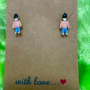 British soldier earrings